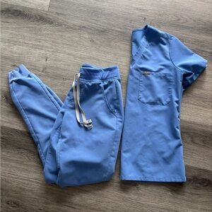 Figs ciel blue scrub set catarina Zamora jogger